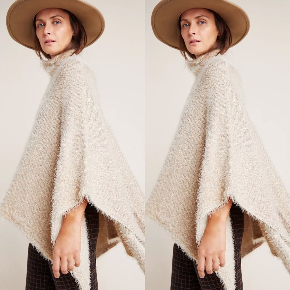 Anthropologie Lara Eyelash Poncho